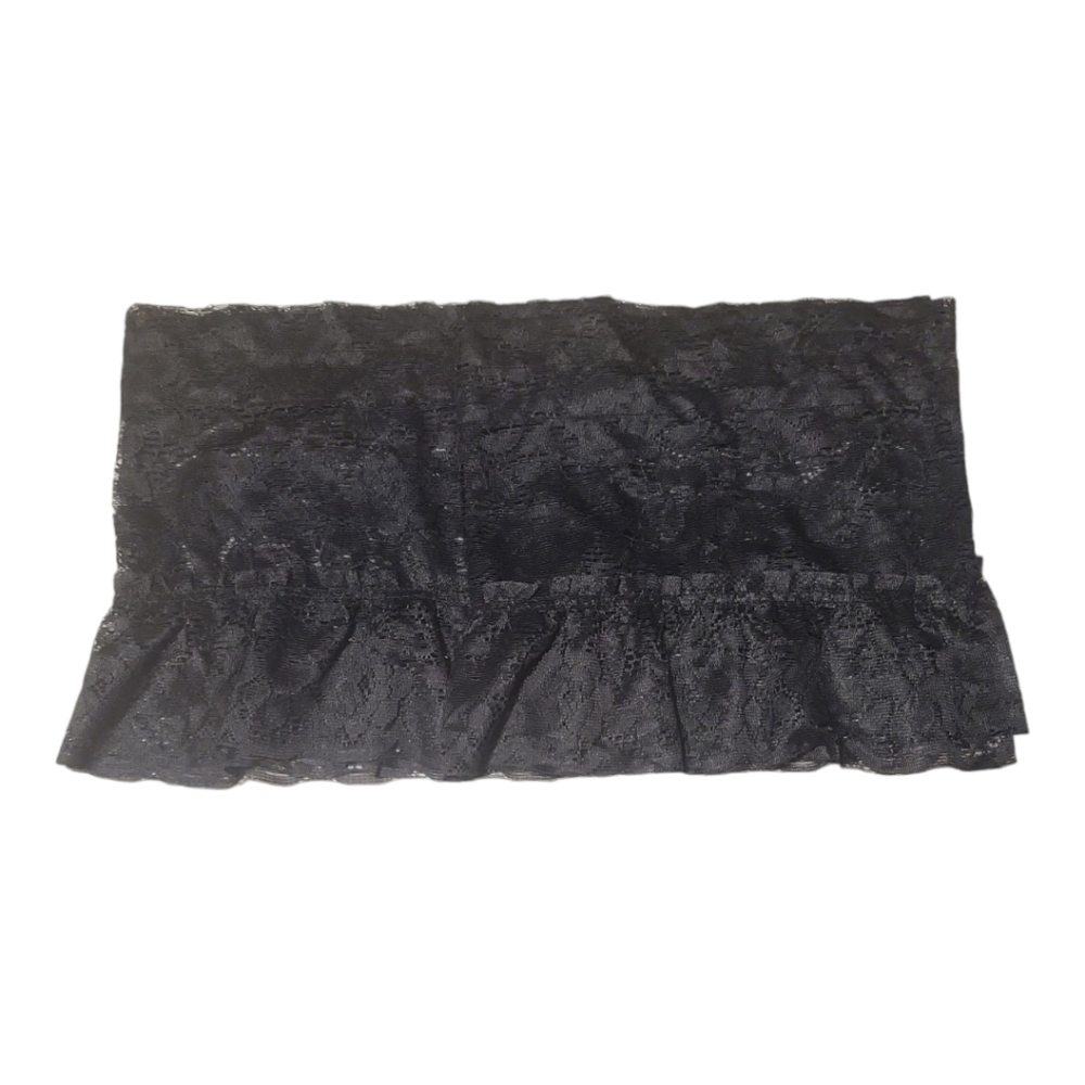 Vintage Black Lace Floral Pattern Valances Set of 2 - Picture 5 of 5